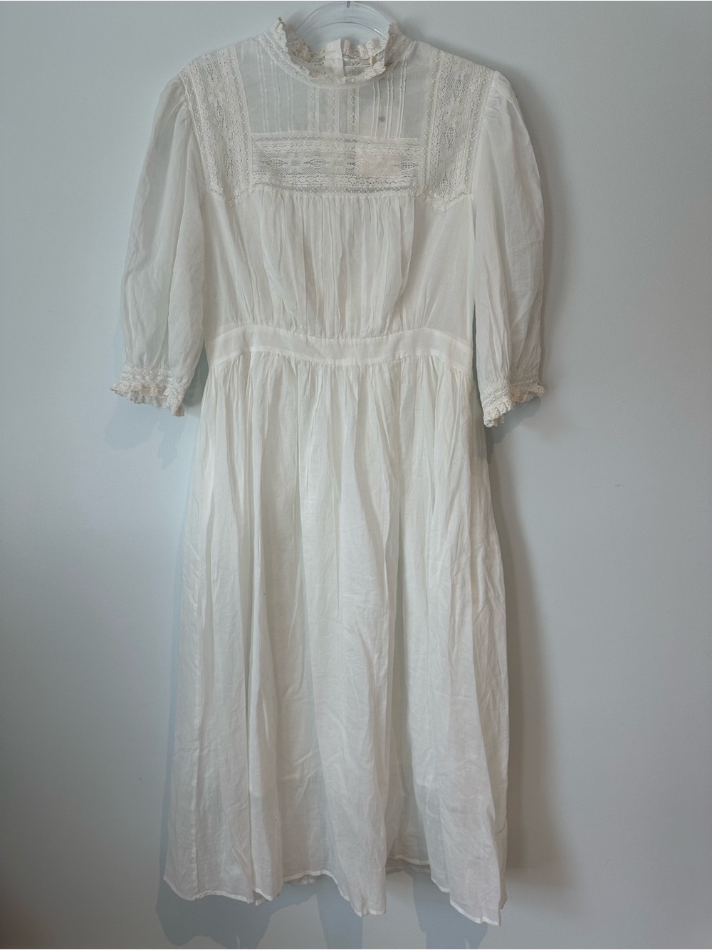 Simple Retro Averie Lace Panel White Dress XL